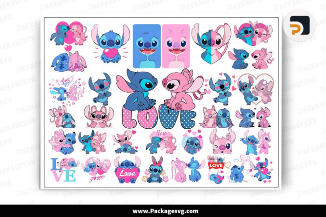 Stitch Love Bundle, 30 Valentine's Day Designs SVG PNG EPS Digital Download LDL0QMAE