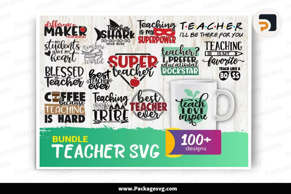 Teacher Quotes SVG Bundle, 100+ SVG PNG EPS DXF PDF Digital Download LF6KGM26