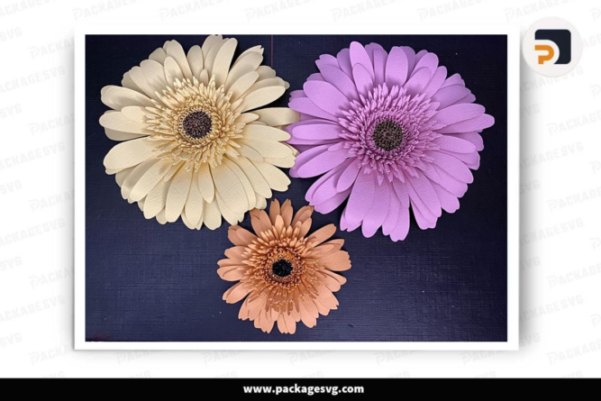3D Gerbera Daisy Flower SVG, Flower Template for Cricut LGQ8VFJ6