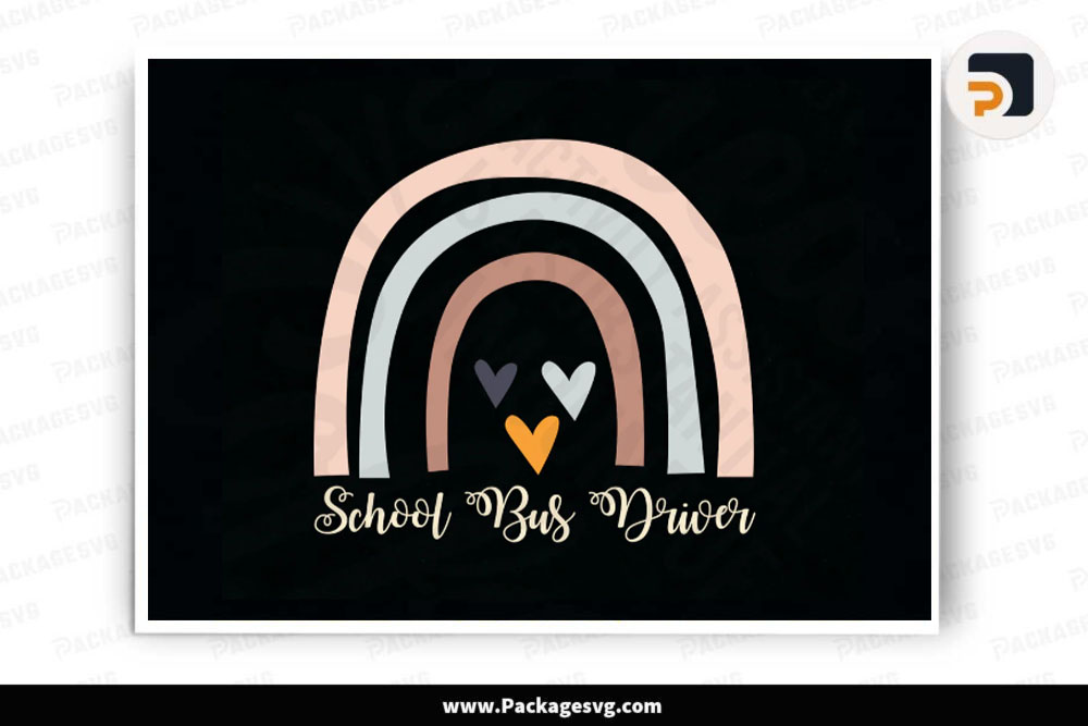 School Bus Driver Rainbow SVG, Back To School SVG PNG DXF EPS PDF Digital Download