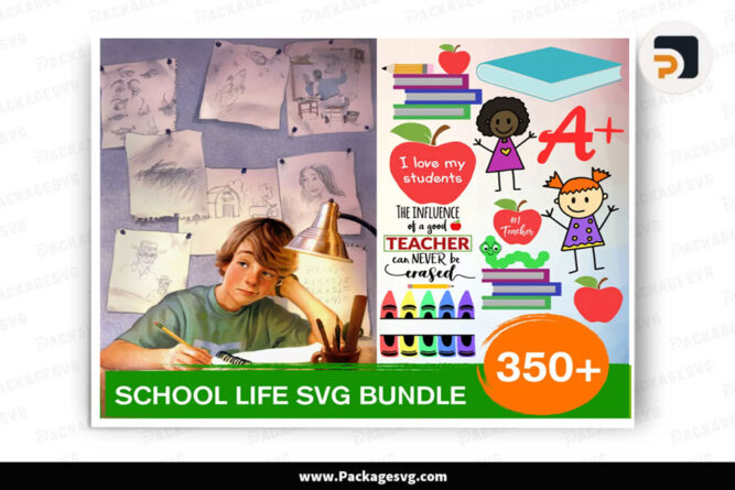 School Life SVG Bundle, 350+ Designs SVG PNG DXF JPG Digital Download