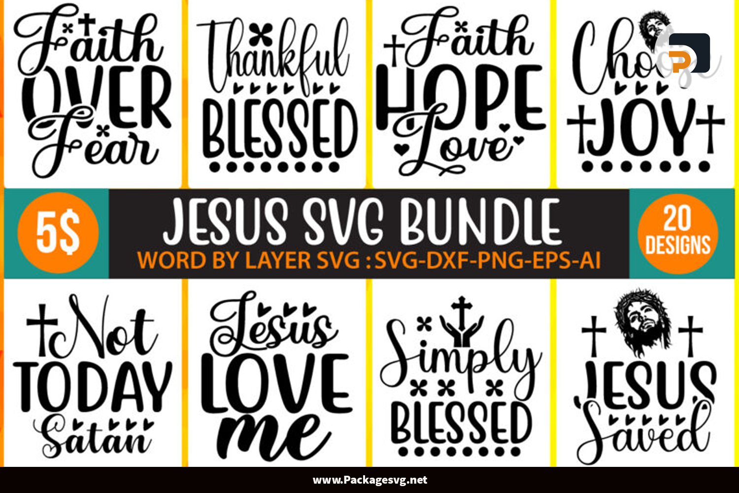 20 Design Jesus SVG Bundle