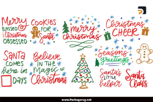 25 Pack Christmas Colored SVG PNG DXF EPS JPG PDF AI Digital Download LBXD8LTZ|||
