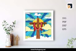 3D Jesus Cross Shadowbox SVG