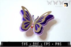 3D Layered Butterfly SVG PNG DXF EPS Digital Download LCPKCTZS