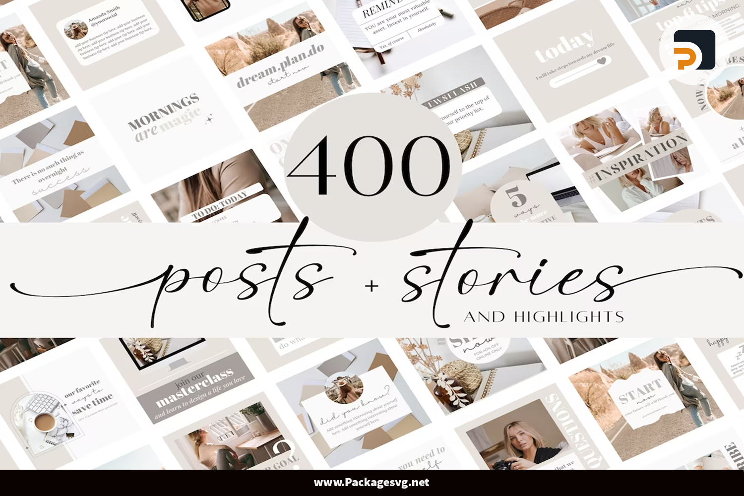400 Instagram Posts and Stories Templates