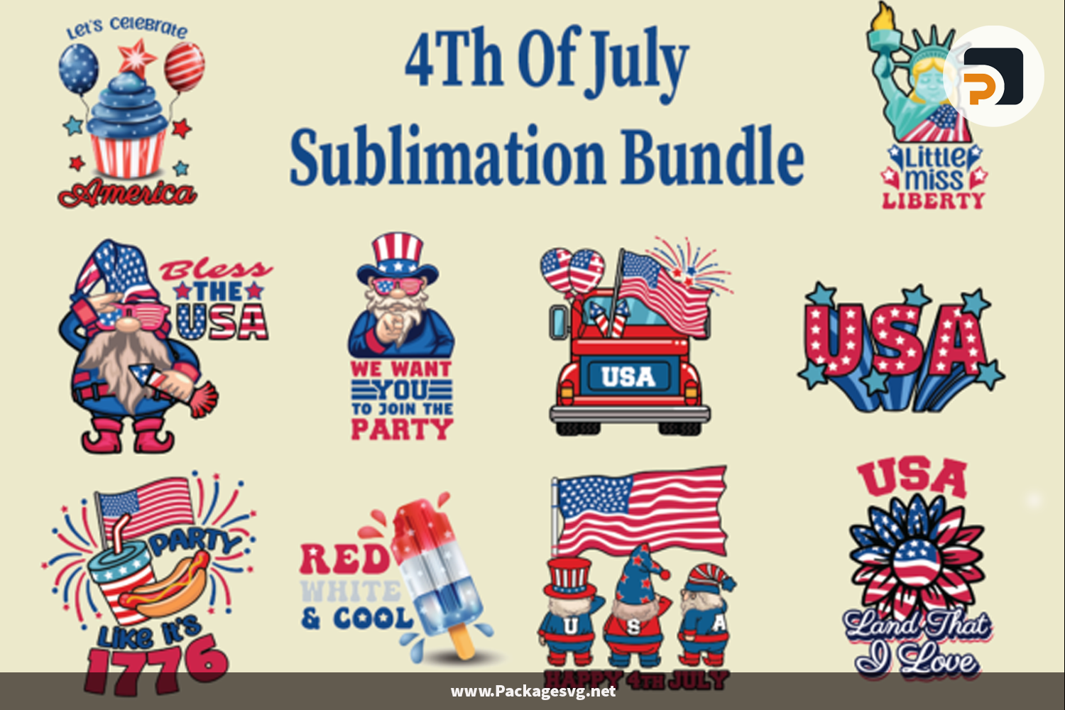 4Th Of July Sublimation Bundle SVG PNG EPS DXF