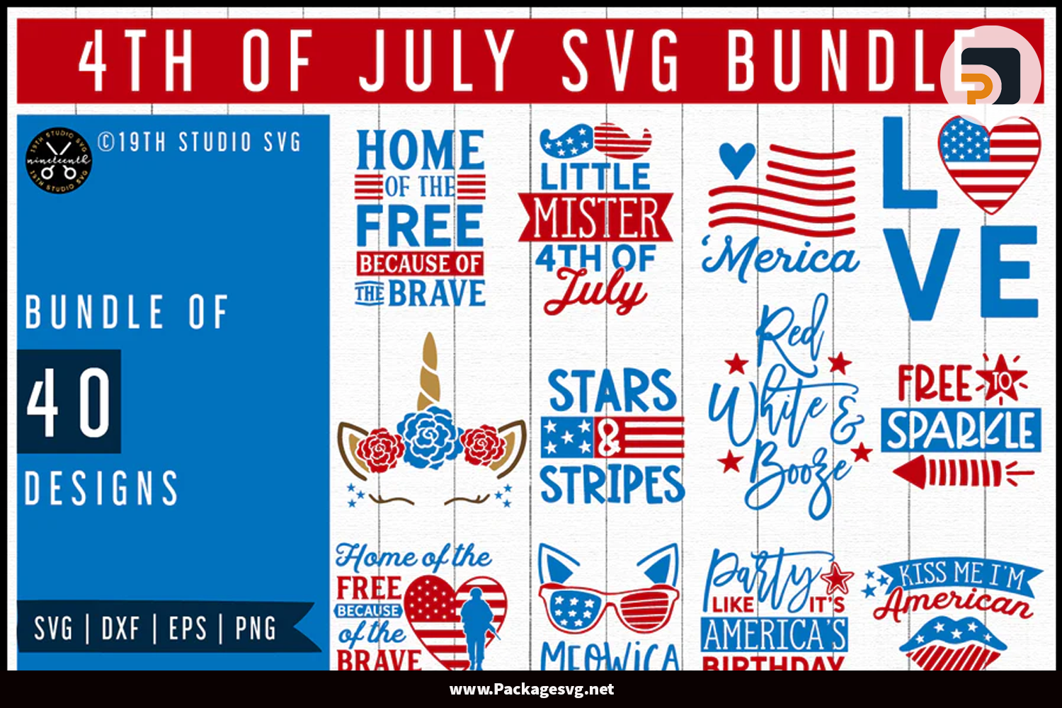 4th of July Bundle SVG PNG EPS DXF