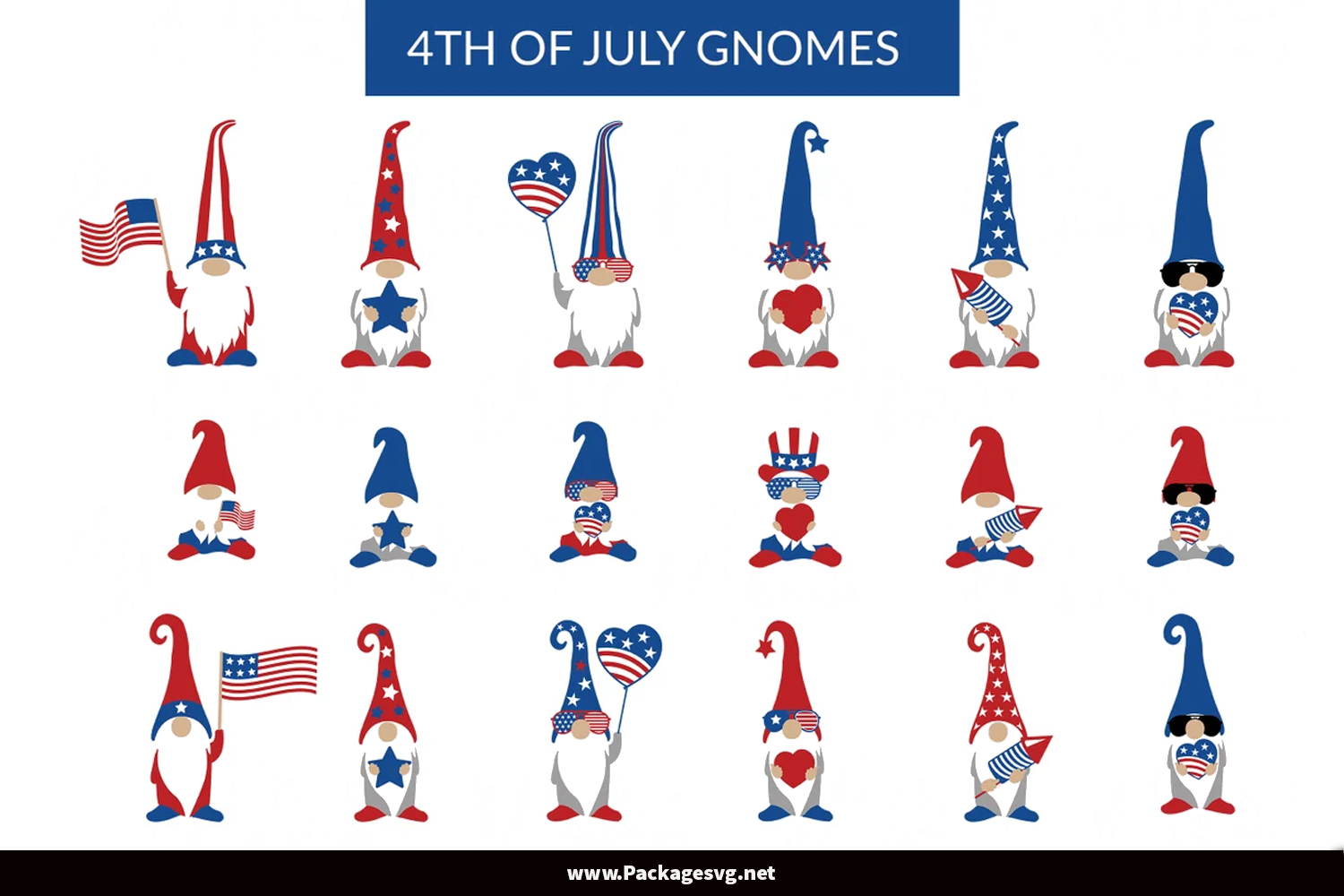 4th of July Gnomes SVG Bundle