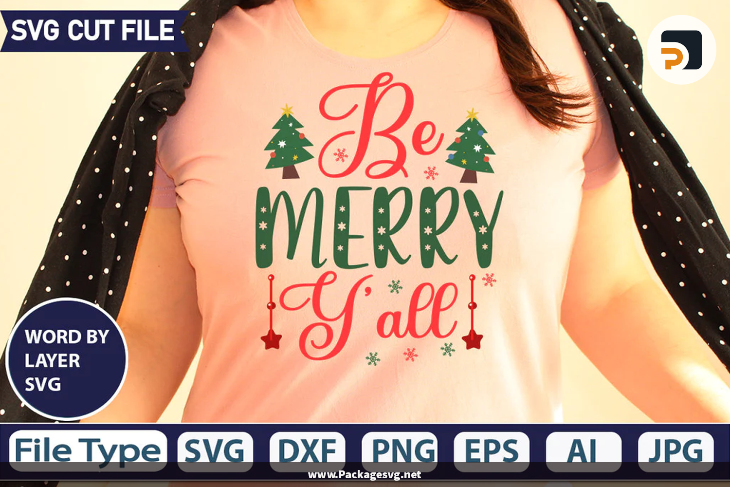 Be Merry Y'all SVG PNG DXF EPS JPG AI Digital Download