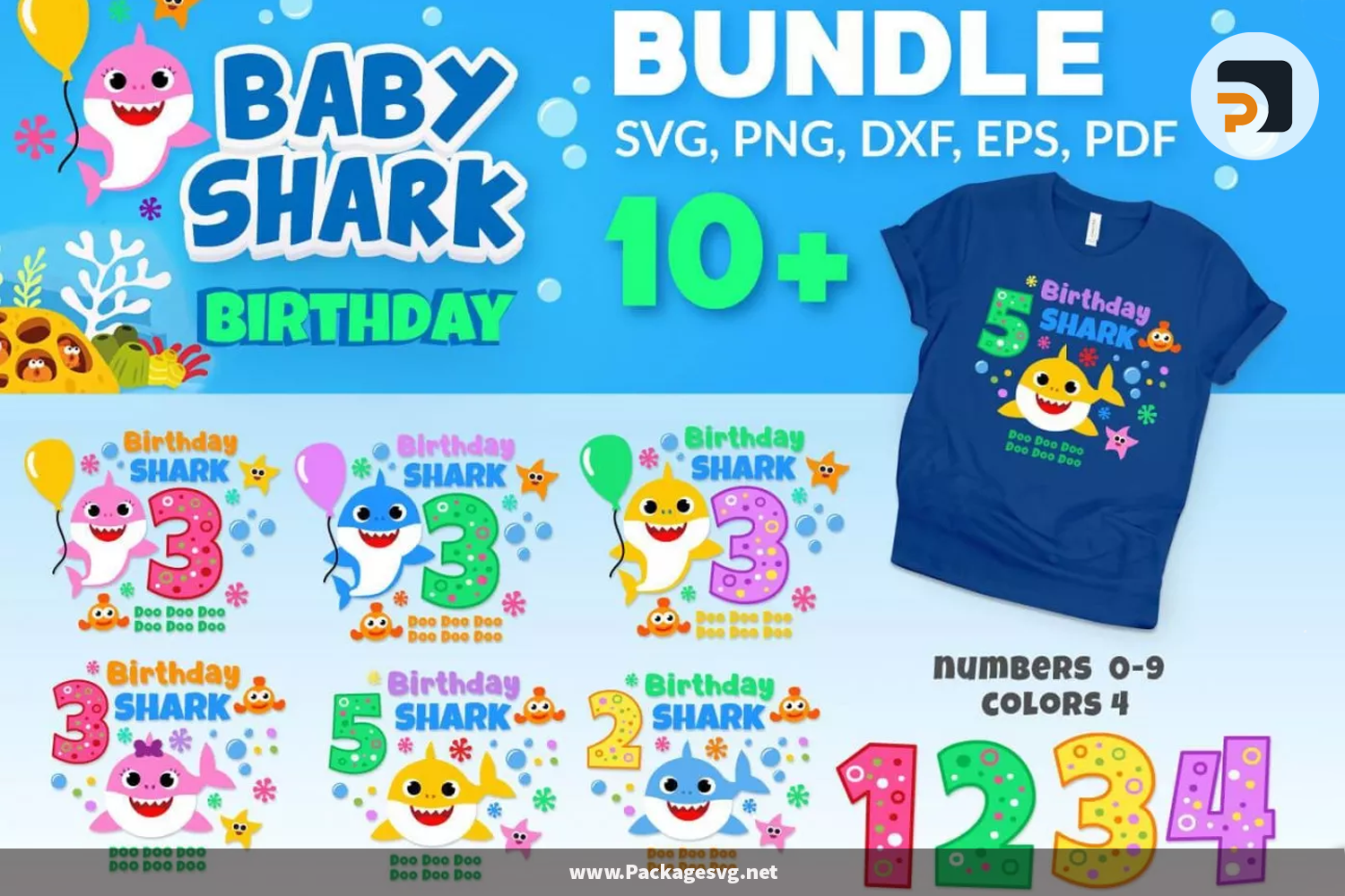 Birthday Baby Shark SVG Bundle