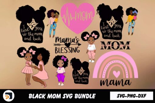 Black Mom SVG Bundle