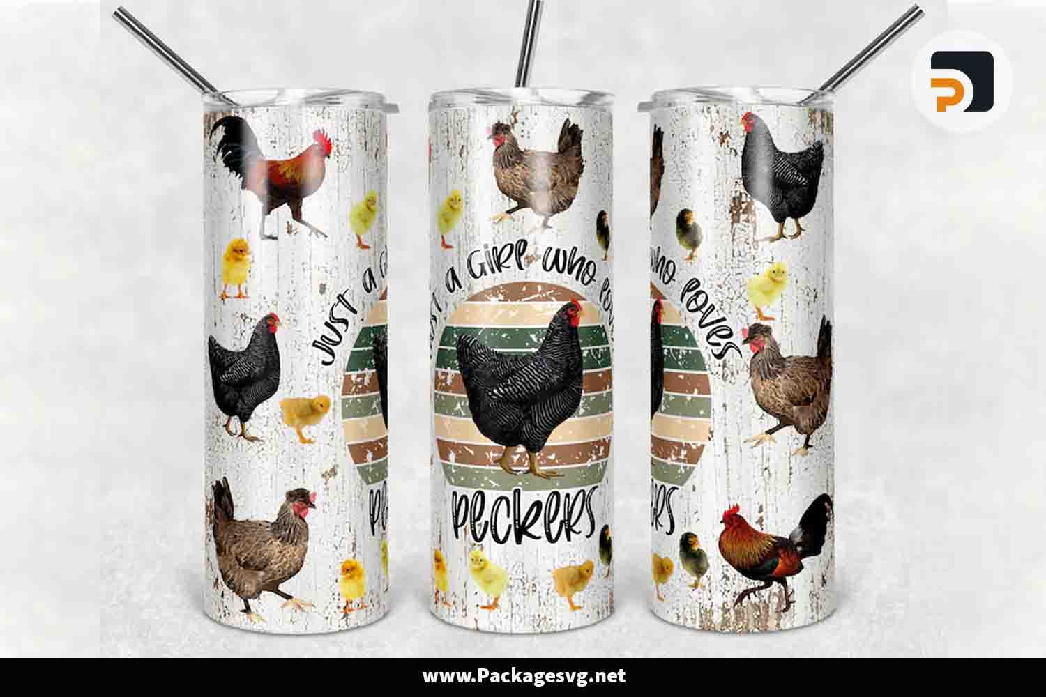 Chicken Just a Girl who loves peckers Sublimation PNG