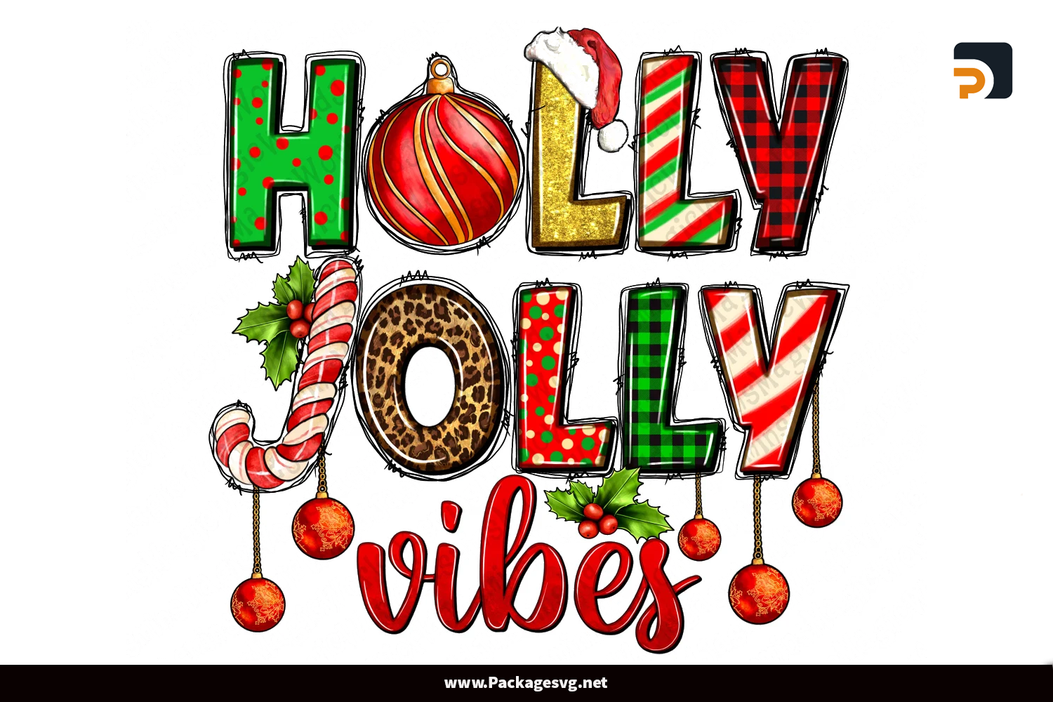 Christmas Holly Jolly Vibes PNG Sublimation Design Digital Download||