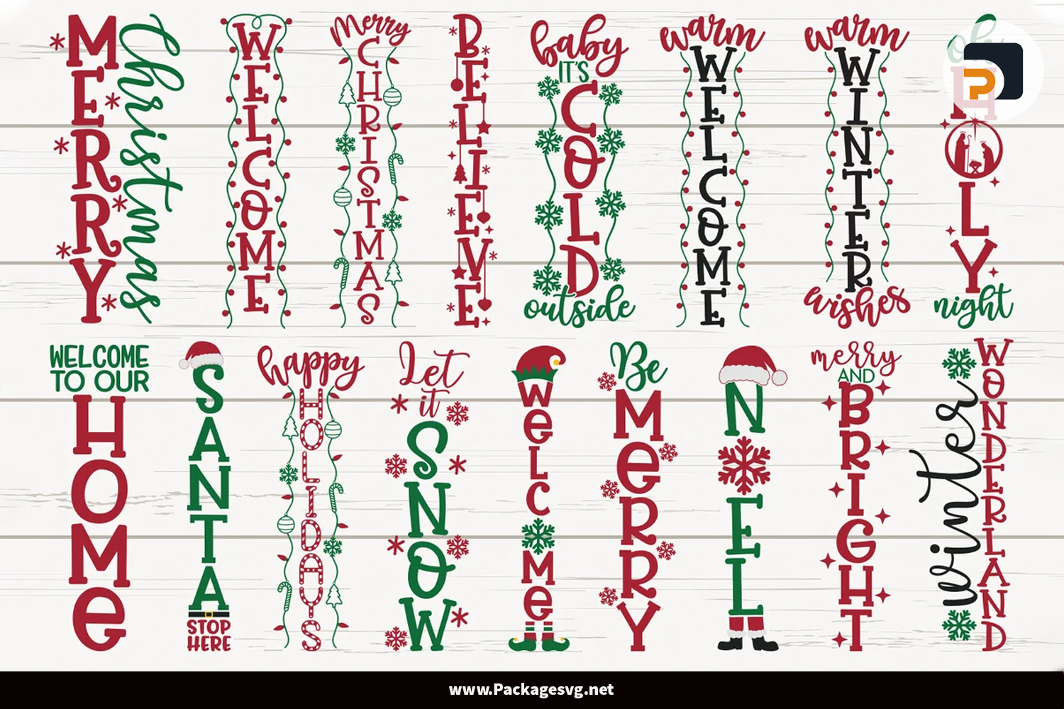 Christmas Porch Signs SVG Bundle