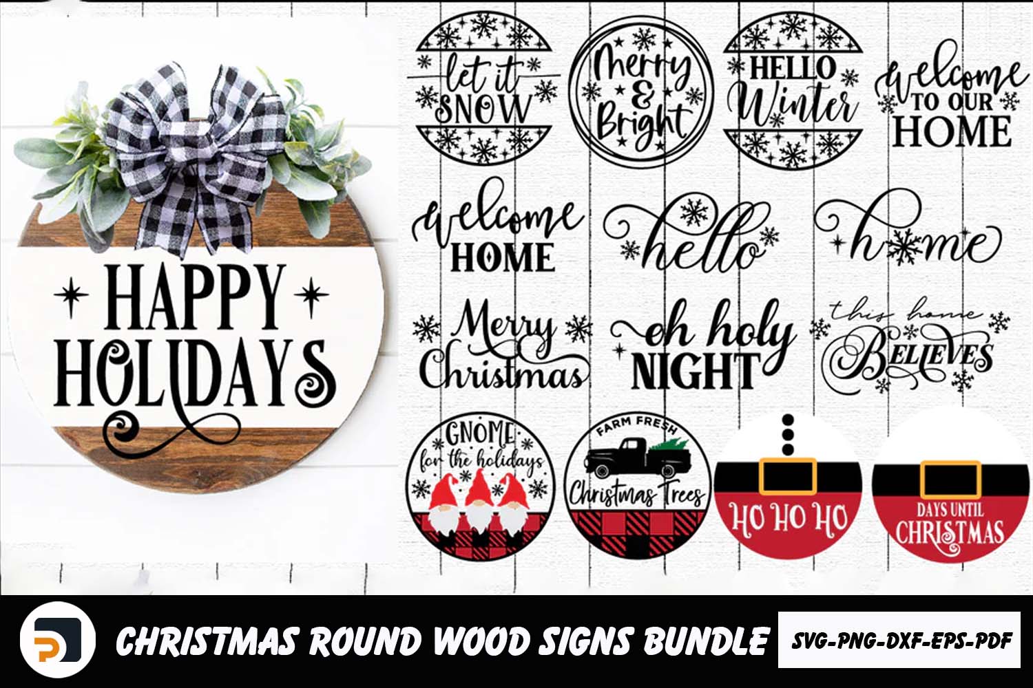Christmas Round Wood Signs Bundle SVG PNG EPS DXF PDF LFAE5Z2C|Christmas Round Wood Signs Bundle SVG PNG EPS DXF PDF