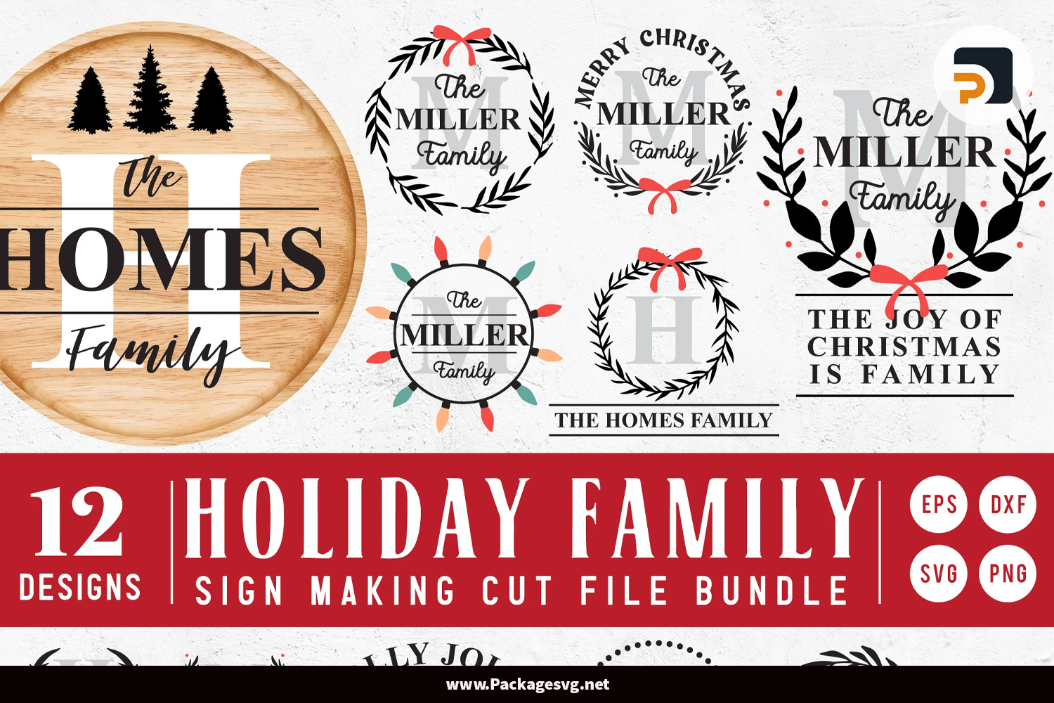 Classic Holiday Family SVG PNG EPS DXF