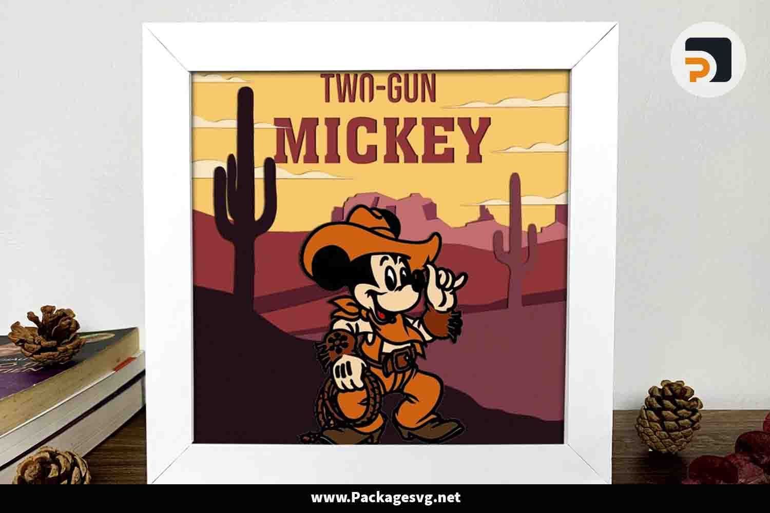 Cowboy Mickey Mouse Shadow Box SVG