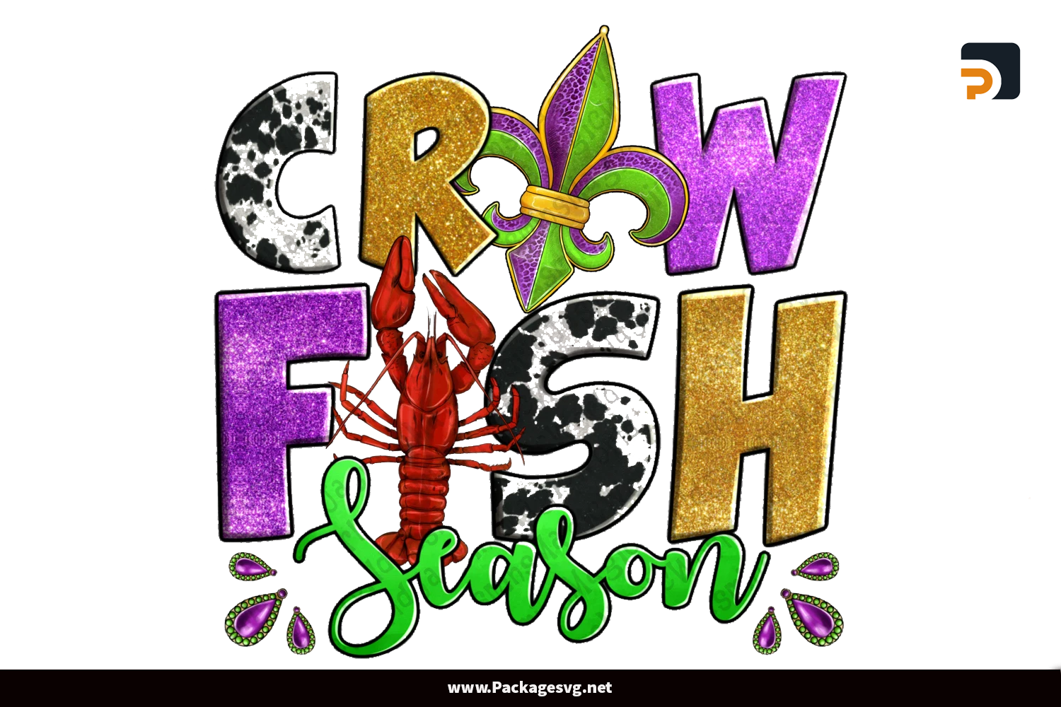 Crawfish Season Mardi Gras Carnival Fleur De Lis Png Sublimation Design Digital Download||