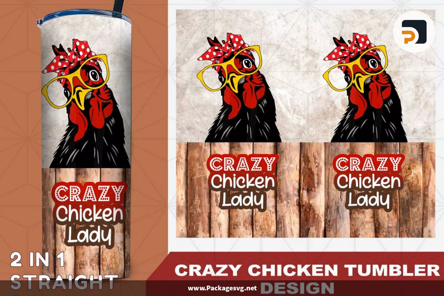 Crazy Chicken Lady PNG