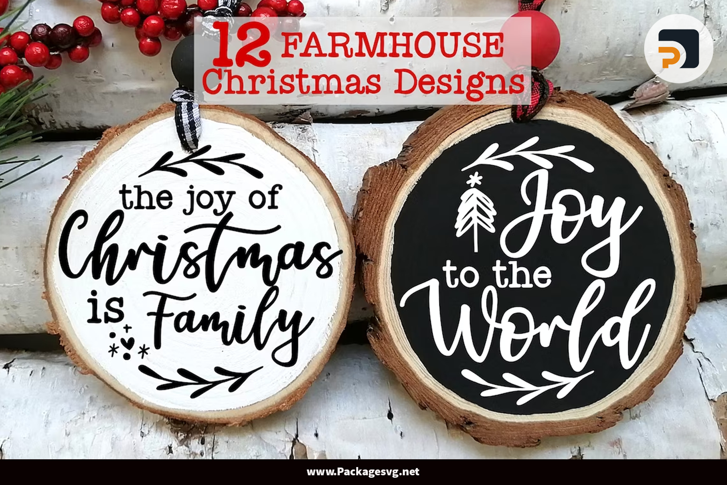 Farmhouse Christmas Ornament SVG