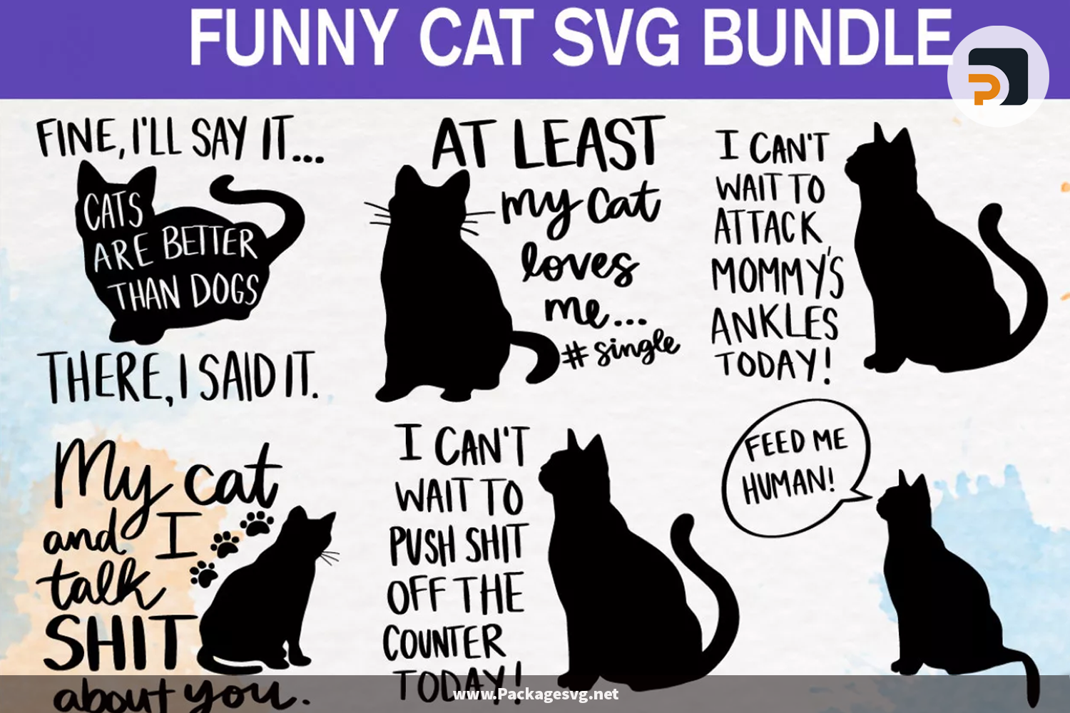 Funny Cat Quotes SVG Bundle