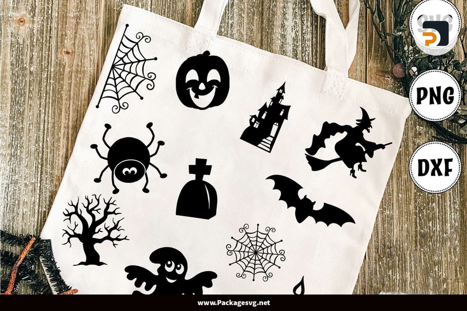 Funny Halloween Sticker Set SVG PNG DXF
