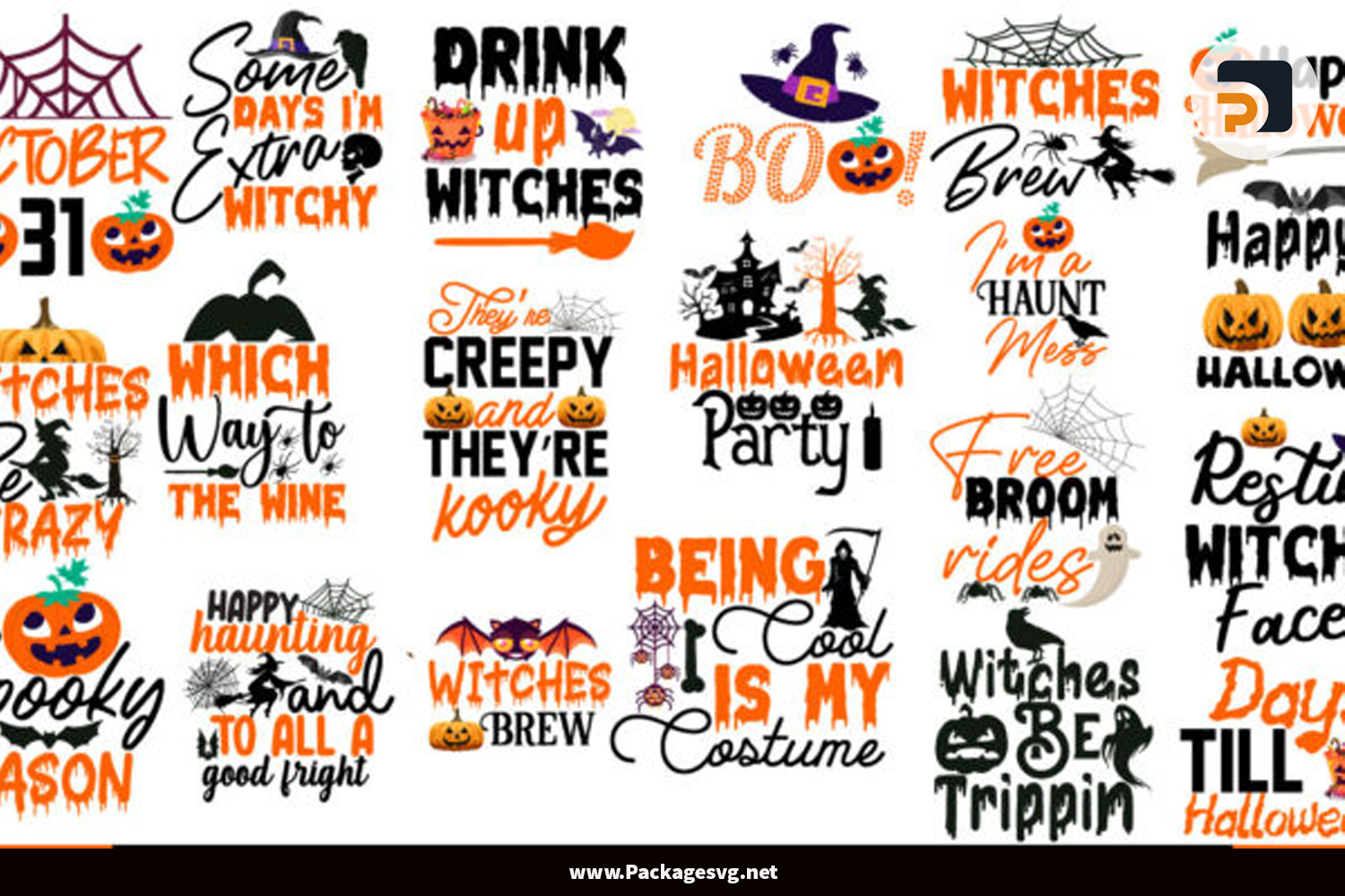 Halloween Witch Bundle 60 Designs SVG PNG EPS DXF JPG AI