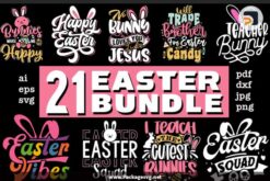 20 Designs SVG PNG DXF EPS JPG PDF AI Digital Download LCIRK8FJ|Happy Easter Bundle