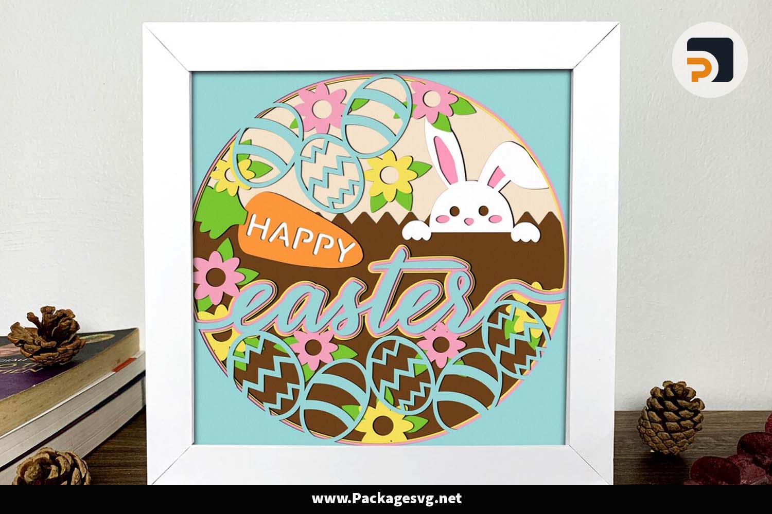Happy Easter Shadow Box SVG