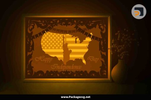 Happy Independence Day USA Map Shadowbox Digital Download LEGV481P|||