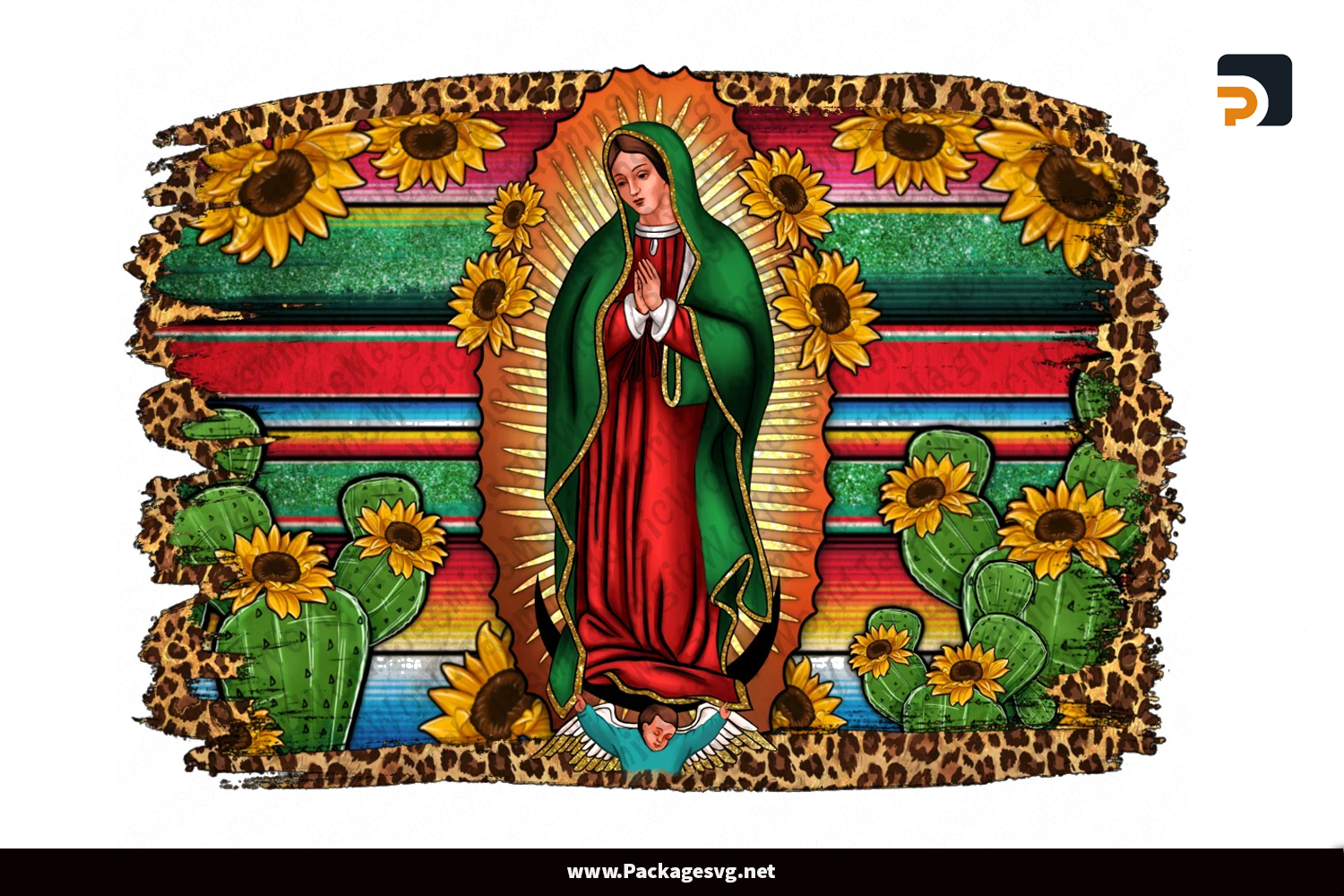 Lady Of Guadalupe Serape Background PNG Sublimation Design Digital Download||