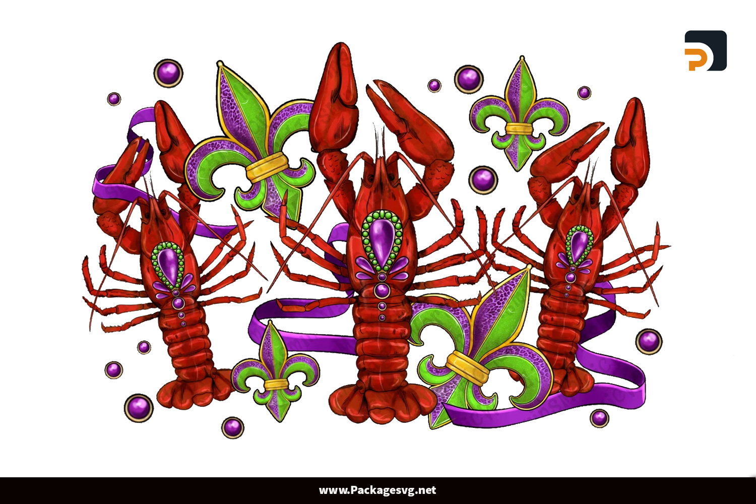Mardi Gras Carnival Fleur De Lis Crawfish Fat Day PNG Sublimation Design Digital Download||