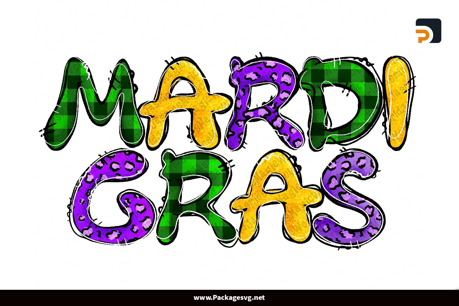 Mardi Gras Marquee Funky Font design Sublimation File PNG Digital Download||