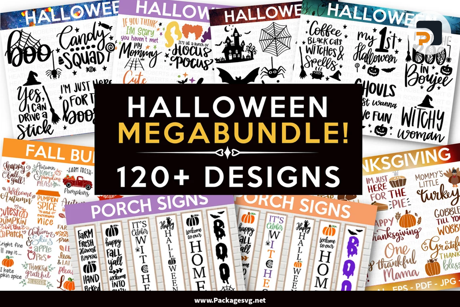 Mega Halloween Bundle 120 Designs