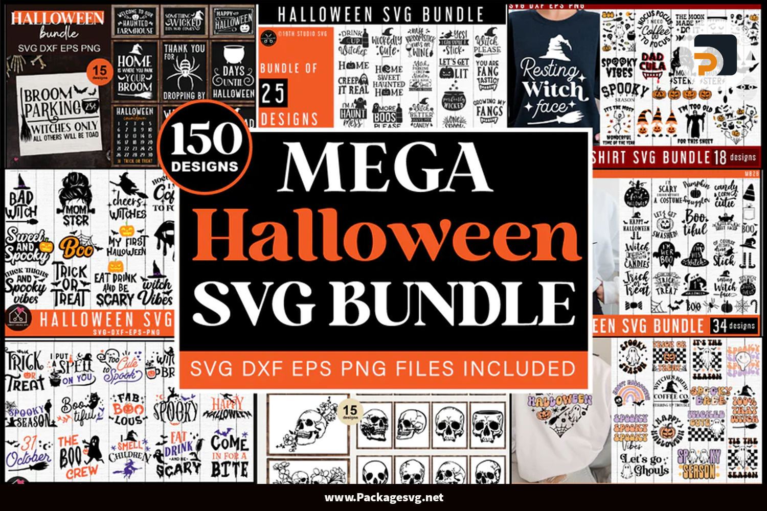 Mega Halloween Bundle SVG PNG EPS DXF