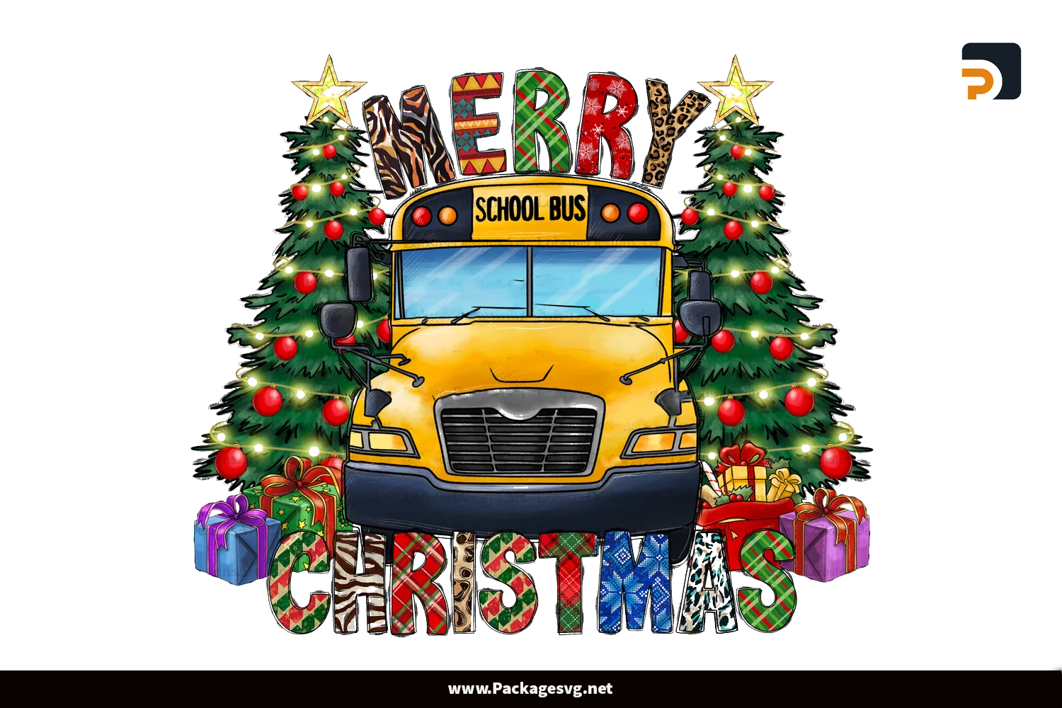 Merry Christmas School Bus PNG Sublimation Design Digital Download|