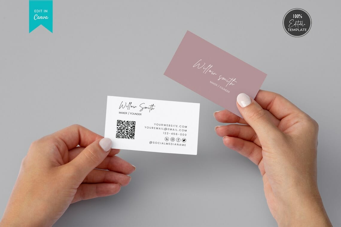 Printable And Editable Business Card||||Business Card Template QR Code
