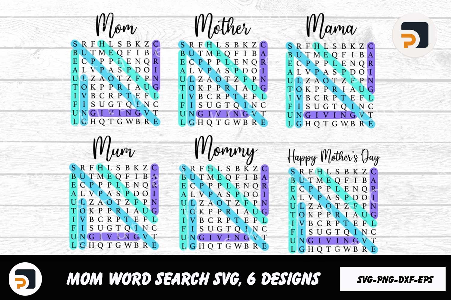 Mom Word Search SVG