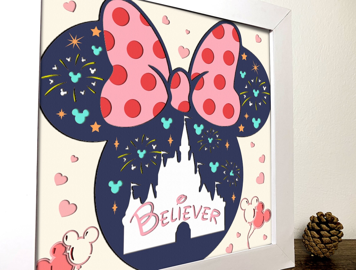 Pink Disneyland 3D Layered Digital Download LEI6Y2UB||