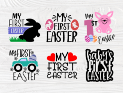20 Baby Designs SVG PNG EPS JPG PDF LCSIQR2S|||||My First Easter SVG Bundle