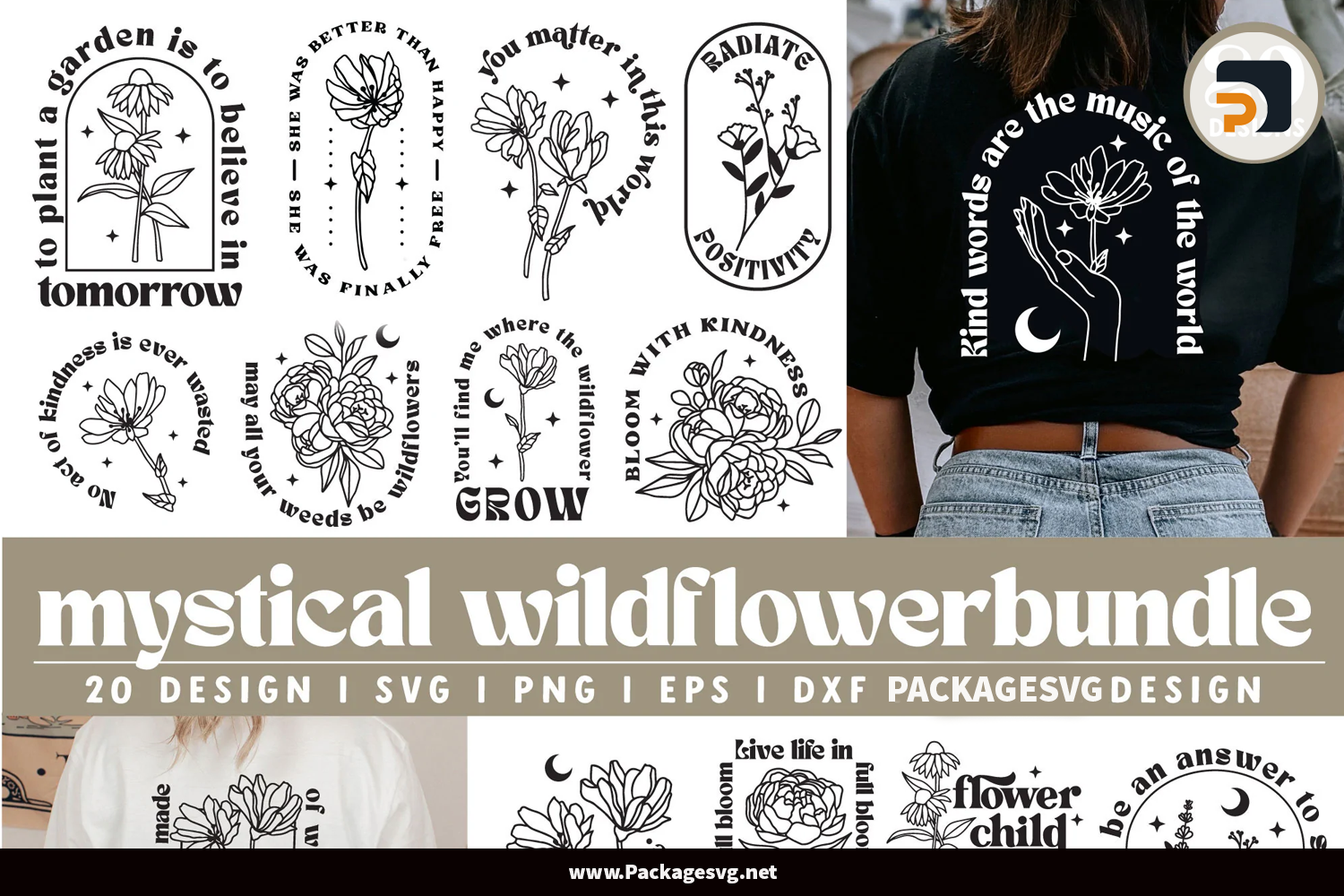 Mystical Wildflower Bundle SVG EPS PNG DXF
