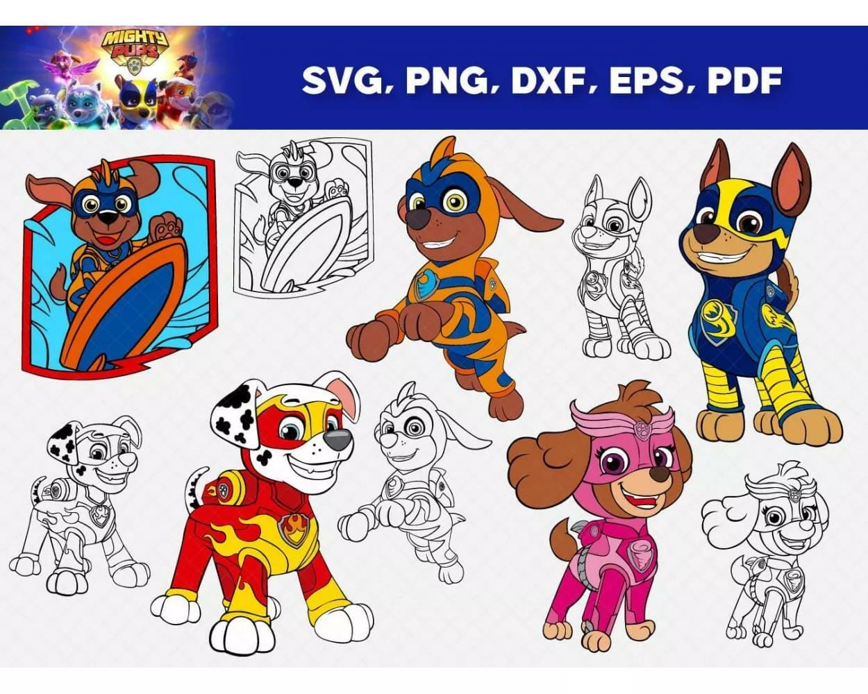 24 Files SVG PNG EPS DXF PDF Digital Download|||||