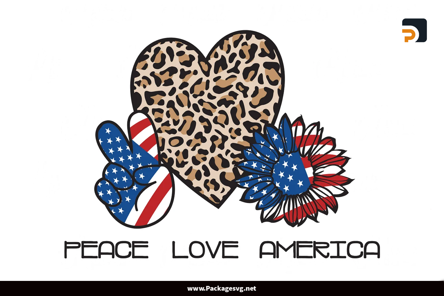 Peace Love America SVG