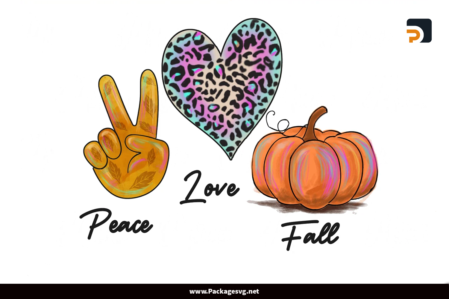Peace Love Fall Sublimation PNG