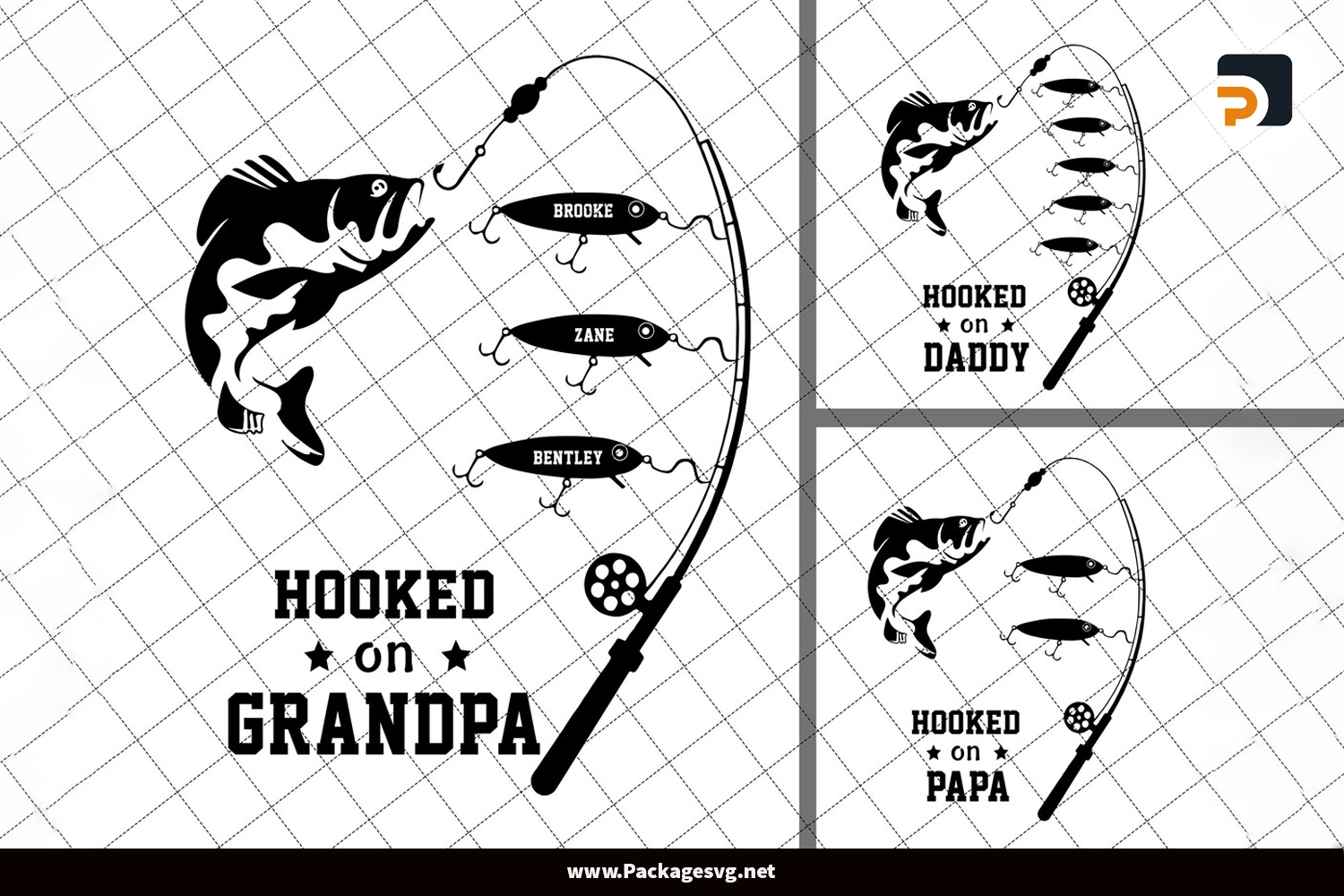 Personalized Hooked On Grandpa PNG