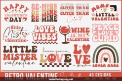 40 Designs SVG PNG PDF EPS DXF Digital Download LCA5W4G1|Retro Valentines Day SVG Bundle