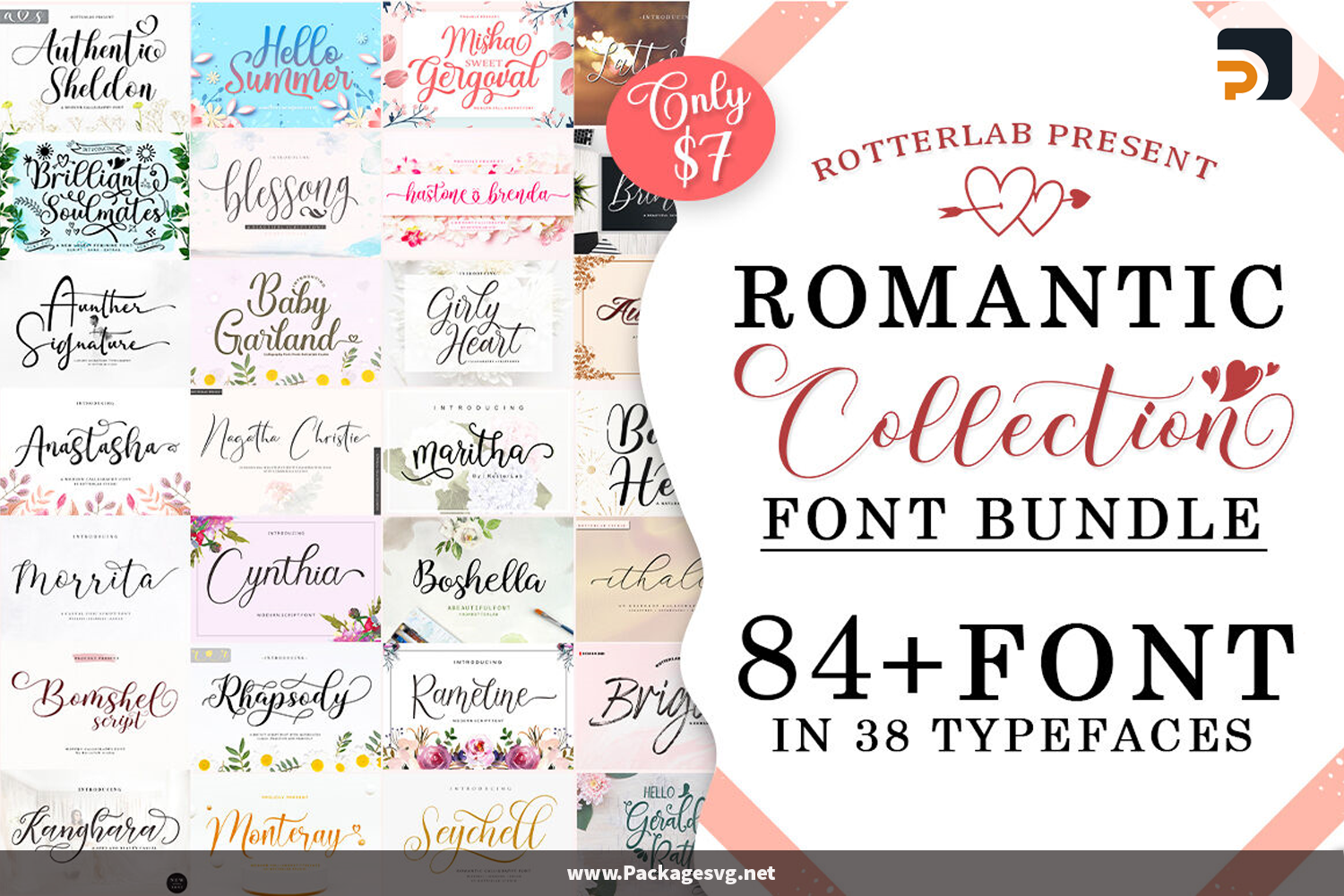 Romantic Collection Font Bundle