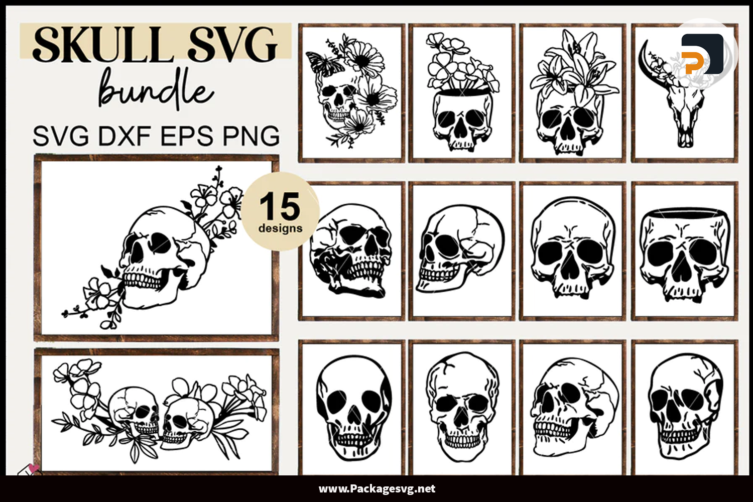 Skull Bundle SVG PNG EPS DXF PDF