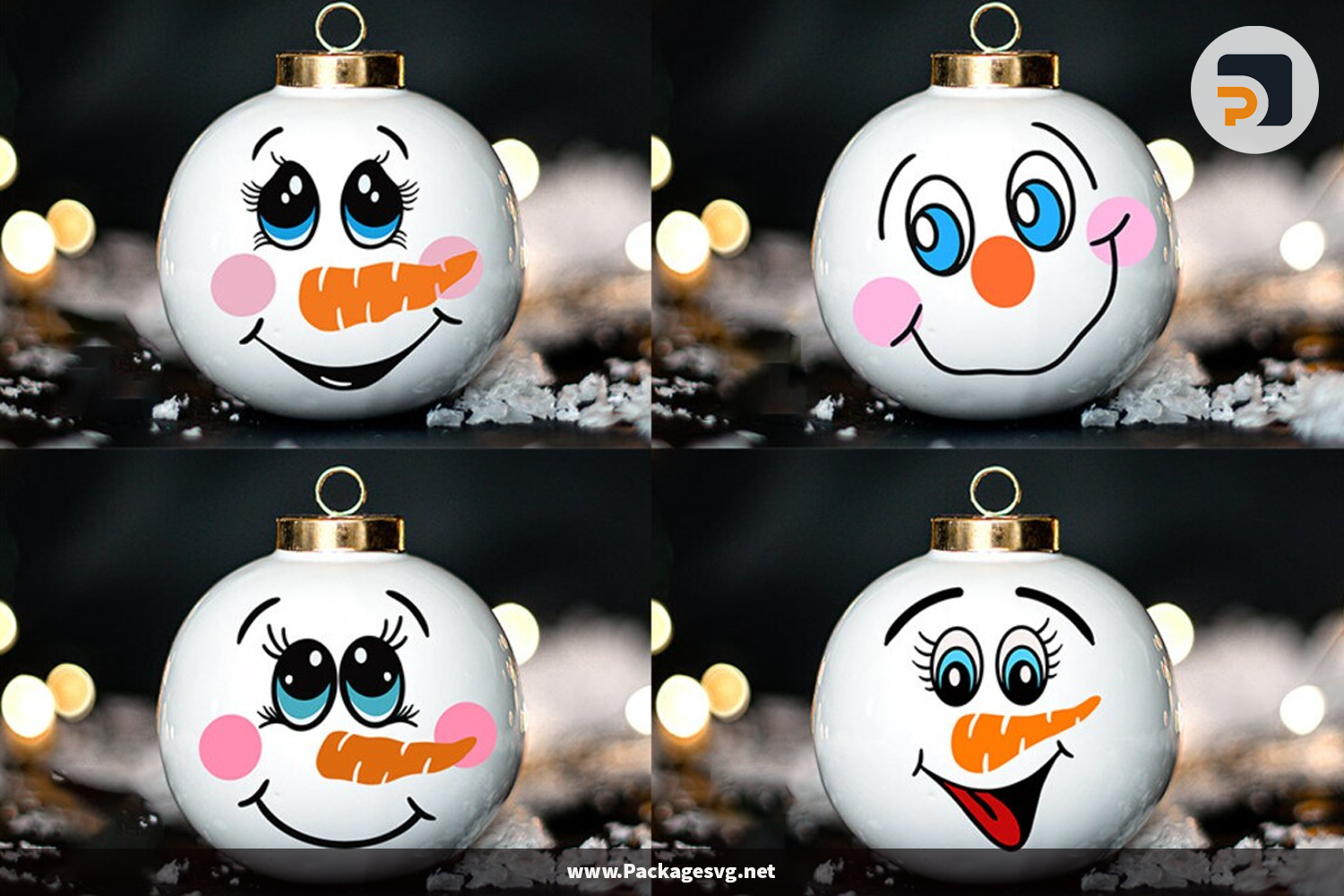 Christmas Design SVG|Snowman Face SVG Bundle